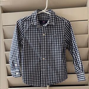 Vineyard Vines Toddler Navy and White Checkered Shirt